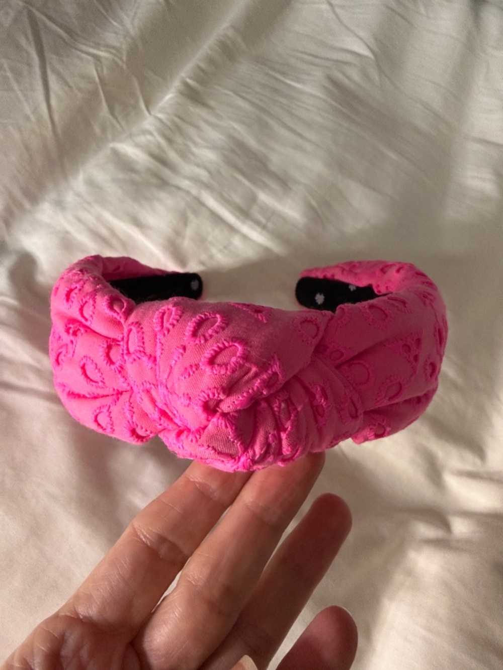 Lele Sadoughi x Lilly Pulitzer Pink Knotted Embroidered Headband